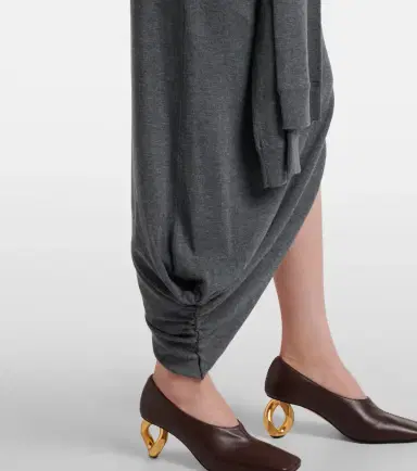 JW Anderson Knitted tie-detail asymmetric midi dress | Thumbnail 4 JW Anderson Knitted tie-detail asymmetric midi dress | Thumbnail 4