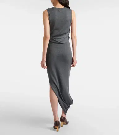 JW Anderson Knitted tie-detail asymmetric midi dress | Thumbnail 5 JW Anderson Knitted tie-detail asymmetric midi dress | Thumbnail 5