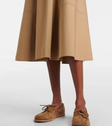 Vince Cotton-blend midi skirt | Thumbnail 3 Vince Cotton-blend midi skirt | Thumbnail 3