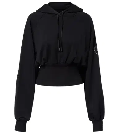 Adidas by Stella McCartney Cropped cotton jersey hoodie | Thumbnail 1 Adidas by Stella McCartney Cropped cotton jersey hoodie | Thumbnail 1