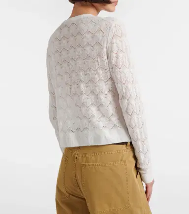 Vince Pointelle cotton cardigan | Thumbnail 3 Vince Pointelle cotton cardigan | Thumbnail 3