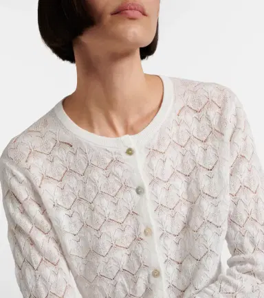 Vince Pointelle cotton cardigan | Thumbnail 4 Vince Pointelle cotton cardigan | Thumbnail 4
