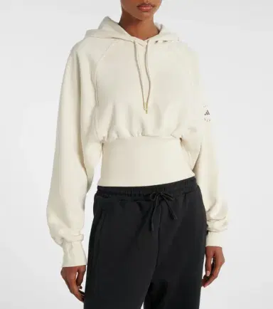 adidas by Stella McCartney Cropped cotton French Terry hoodie | Thumbnail 4 adidas by Stella McCartney Cropped cotton French Terry hoodie | Thumbnail 4