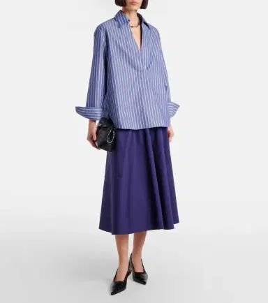 Vince High-rise cotton midi skirt | Thumbnail 3 Vince High-rise cotton midi skirt | Thumbnail 3
