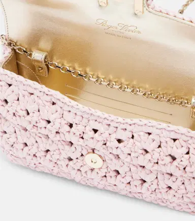 Roger Vivier Jeu De Fille embellished raffia clutch | Thumbnail 2 Roger Vivier Jeu De Fille embellished raffia clutch | Thumbnail 2