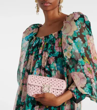 Roger Vivier Jeu De Fille embellished raffia clutch | Thumbnail 5 Roger Vivier Jeu De Fille embellished raffia clutch | Thumbnail 5