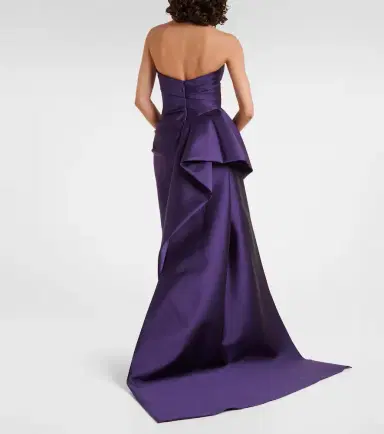 Monique Lhuillier Draped strapless mikado gown | Thumbnail 2 Monique Lhuillier Draped strapless mikado gown | Thumbnail 2