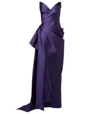 Monique Lhuillier Draped strapless mikado gown | Thumbnail 1 Monique Lhuillier Draped strapless mikado gown | Thumbnail 1