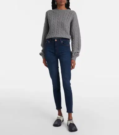 7 For All Mankind Aubrey high-rise cropped skinny jeans | Thumbnail 7 7 For All Mankind Aubrey high-rise cropped skinny jeans | Thumbnail 7