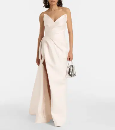 Monique Lhuillier Draped strapless mikado gown | Thumbnail 2 Monique Lhuillier Draped strapless mikado gown | Thumbnail 2