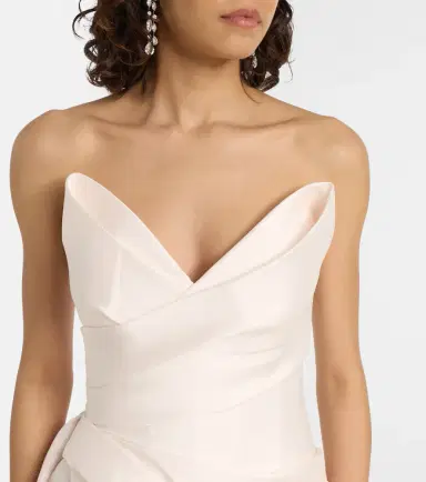 Monique Lhuillier Draped strapless mikado gown | Thumbnail 5 Monique Lhuillier Draped strapless mikado gown | Thumbnail 5