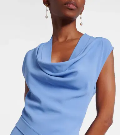 Ferragamo Gancini draped asymmetric cady maxi dress | Thumbnail 6 Ferragamo Gancini draped asymmetric cady maxi dress | Thumbnail 6