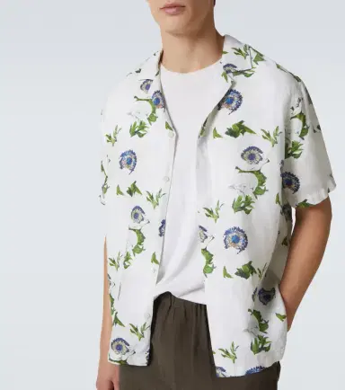Orlebar Brown Maitan floral linen bowling shirt | Thumbnail 3 Orlebar Brown Maitan floral linen bowling shirt | Thumbnail 3