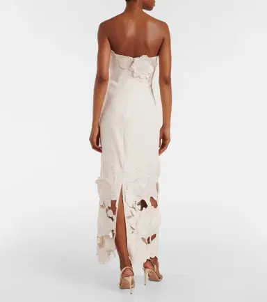 Leo Lin Rayna floral-appliqué crêpe maxi dress | Thumbnail 3 Leo Lin Rayna floral-appliqué crêpe maxi dress | Thumbnail 3