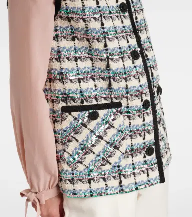 Valentino Mossi sequined cotton-blend tweed vest | Thumbnail 2 Valentino Mossi sequined cotton-blend tweed vest | Thumbnail 2