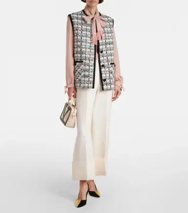 Valentino Mossi sequined cotton-blend tweed vest | Thumbnail 5 Valentino Mossi sequined cotton-blend tweed vest | Thumbnail 5