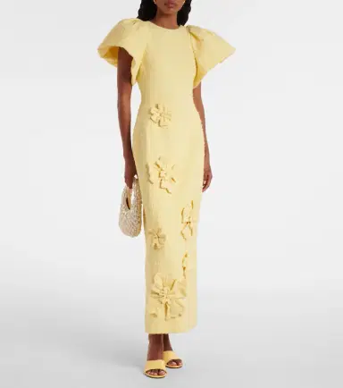 Leo Lin Lucinda floral-appliqué tweed maxi dress | Thumbnail 2 Leo Lin Lucinda floral-appliqué tweed maxi dress | Thumbnail 2