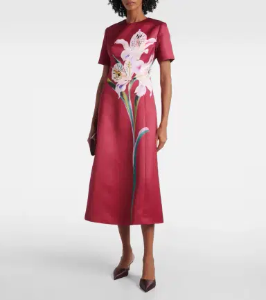 Leo Lin Caroline floral satin midi dress | Thumbnail 2 Leo Lin Caroline floral satin midi dress | Thumbnail 2