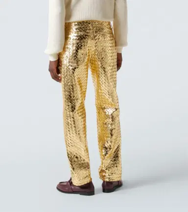 Bottega Veneta Intrecciato metallic leather straight pants | Thumbnail 6 Bottega Veneta Intrecciato metallic leather straight pants | Thumbnail 6