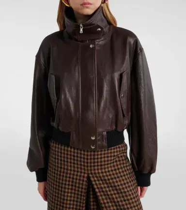 Nour Hammour Briar leather bomber jacket | Thumbnail 2 Nour Hammour Briar leather bomber jacket | Thumbnail 2