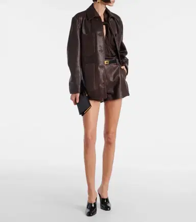 Nour Hammour Leontine leather shorts | Thumbnail 2 Nour Hammour Leontine leather shorts | Thumbnail 2