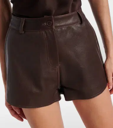 Nour Hammour Leontine leather shorts | Thumbnail 3 Nour Hammour Leontine leather shorts | Thumbnail 3