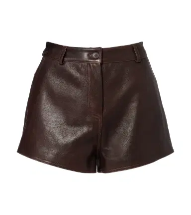 Nour Hammour Leontine leather shorts | Thumbnail 1 Nour Hammour Leontine leather shorts | Thumbnail 1