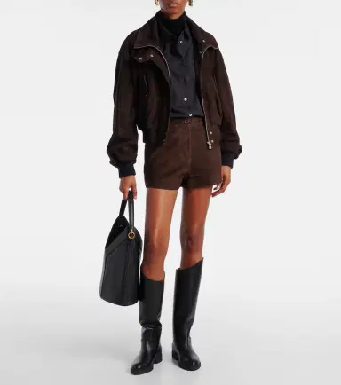 Nour Hammour Leontine suede shorts | Thumbnail 3 Nour Hammour Leontine suede shorts | Thumbnail 3