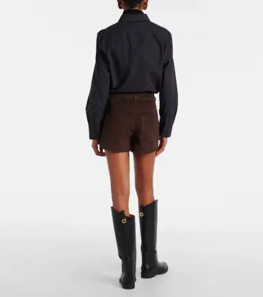Nour Hammour Leontine suede shorts | Thumbnail 4 Nour Hammour Leontine suede shorts | Thumbnail 4