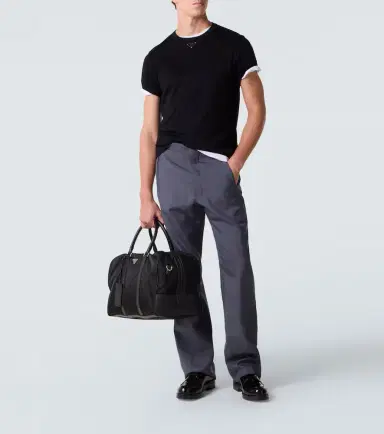 Prada Triangle cotton jersey T-shirt | Thumbnail 5 Prada Triangle cotton jersey T-shirt | Thumbnail 5