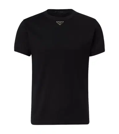 Prada Triangle cotton jersey T-shirt | Thumbnail 1 Prada Triangle cotton jersey T-shirt | Thumbnail 1