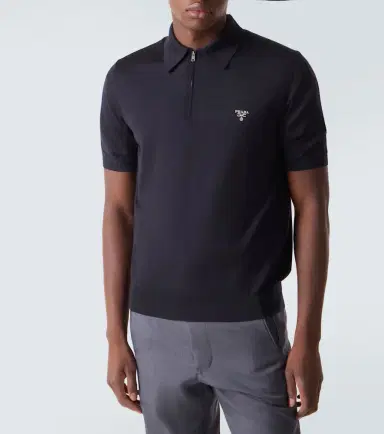 Prada Logo virgin wool polo shirt | Thumbnail 4 Prada Logo virgin wool polo shirt | Thumbnail 4