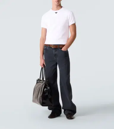 Prada Triangle cotton jersey T-shirt | Thumbnail 2 Prada Triangle cotton jersey T-shirt | Thumbnail 2