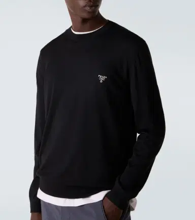 Prada Logo virgin wool sweater | Thumbnail 4 Prada Logo virgin wool sweater | Thumbnail 4