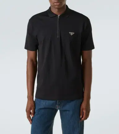 Prada Re-Nylon-trimmed cotton piqué polo shirt | Thumbnail 4 Prada Re-Nylon-trimmed cotton piqué polo shirt | Thumbnail 4