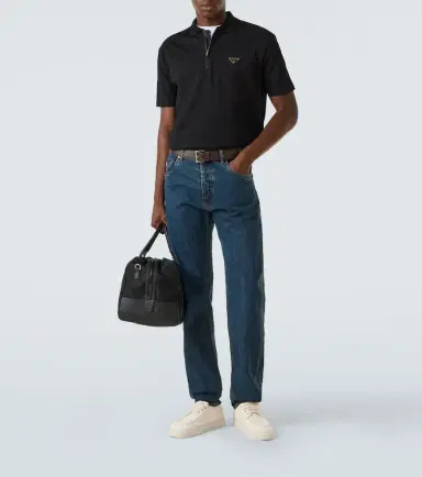Prada Re-Nylon-trimmed cotton piqué polo shirt | Thumbnail 5 Prada Re-Nylon-trimmed cotton piqué polo shirt | Thumbnail 5