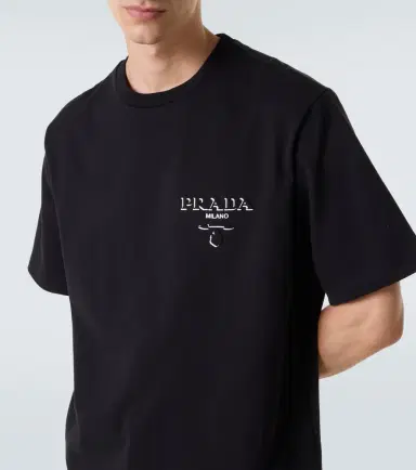 Prada Logo cotton jersey T-shirt | Thumbnail 5 Prada Logo cotton jersey T-shirt | Thumbnail 5