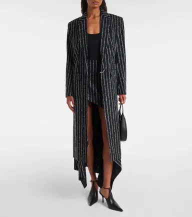 Mugler Pinstripe wool-blend coat | Thumbnail 5 Mugler Pinstripe wool-blend coat | Thumbnail 5