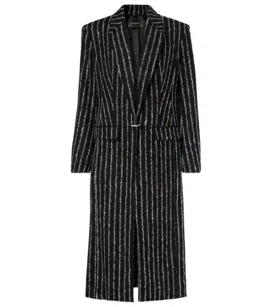Mugler Pinstripe wool-blend coat | Thumbnail 1 Mugler Pinstripe wool-blend coat | Thumbnail 1