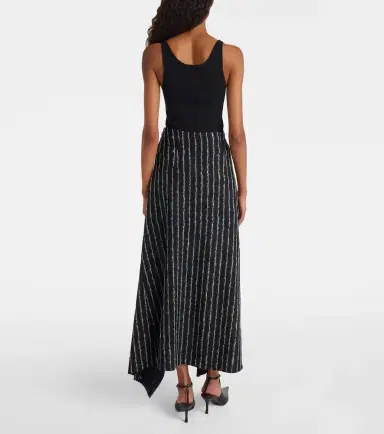 Mugler Striped asymmetric maxi skirt | Thumbnail 2 Mugler Striped asymmetric maxi skirt | Thumbnail 2