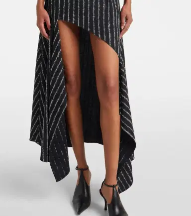 Mugler Striped asymmetric maxi skirt | Thumbnail 5 Mugler Striped asymmetric maxi skirt | Thumbnail 5