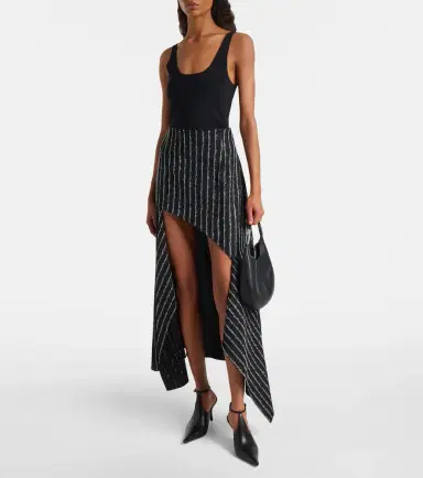 Mugler Striped asymmetric maxi skirt | Thumbnail 6 Mugler Striped asymmetric maxi skirt | Thumbnail 6