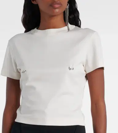 Mugler Embellished cotton jersey T-shirt | Thumbnail 5 Mugler Embellished cotton jersey T-shirt | Thumbnail 5