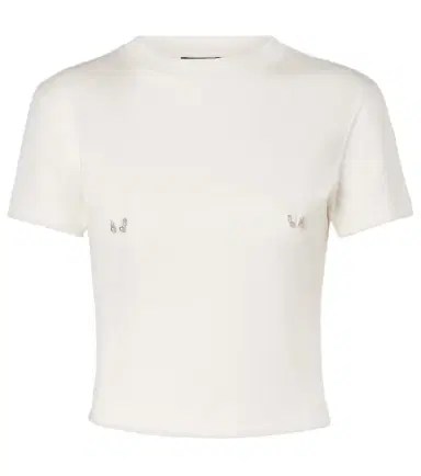 Mugler Embellished cotton jersey T-shirt | Thumbnail 1 Mugler Embellished cotton jersey T-shirt | Thumbnail 1