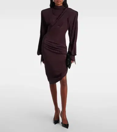 Mugler Draped asymmetric minidress | Thumbnail 2 Mugler Draped asymmetric minidress | Thumbnail 2