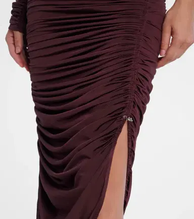 Mugler Ruched one-shoulder midi dress | Thumbnail 5 Mugler Ruched one-shoulder midi dress | Thumbnail 5