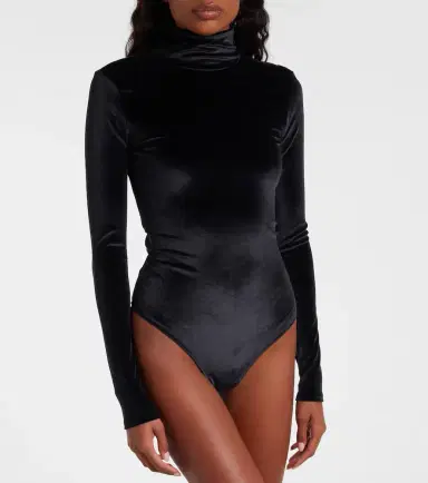 Mugler Turtleneck velvet bodysuit | Thumbnail 4 Mugler Turtleneck velvet bodysuit | Thumbnail 4