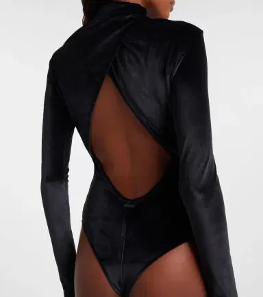 Mugler Turtleneck velvet bodysuit | Thumbnail 6 Mugler Turtleneck velvet bodysuit | Thumbnail 6