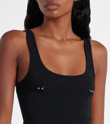 Mugler Embellished cotton-blend bodysuit | Thumbnail 4 Mugler Embellished cotton-blend bodysuit | Thumbnail 4