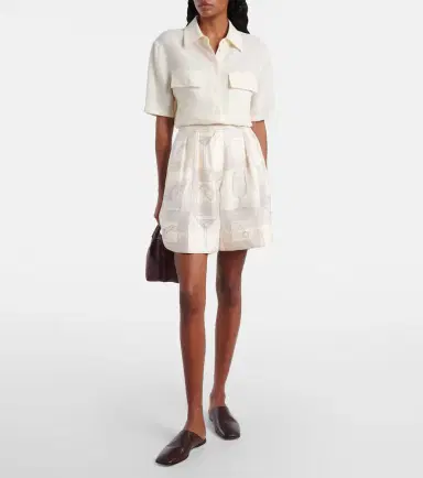 Loro Piana Dorin printed silk twill Bermuda shorts | Thumbnail 4 Loro Piana Dorin printed silk twill Bermuda shorts | Thumbnail 4